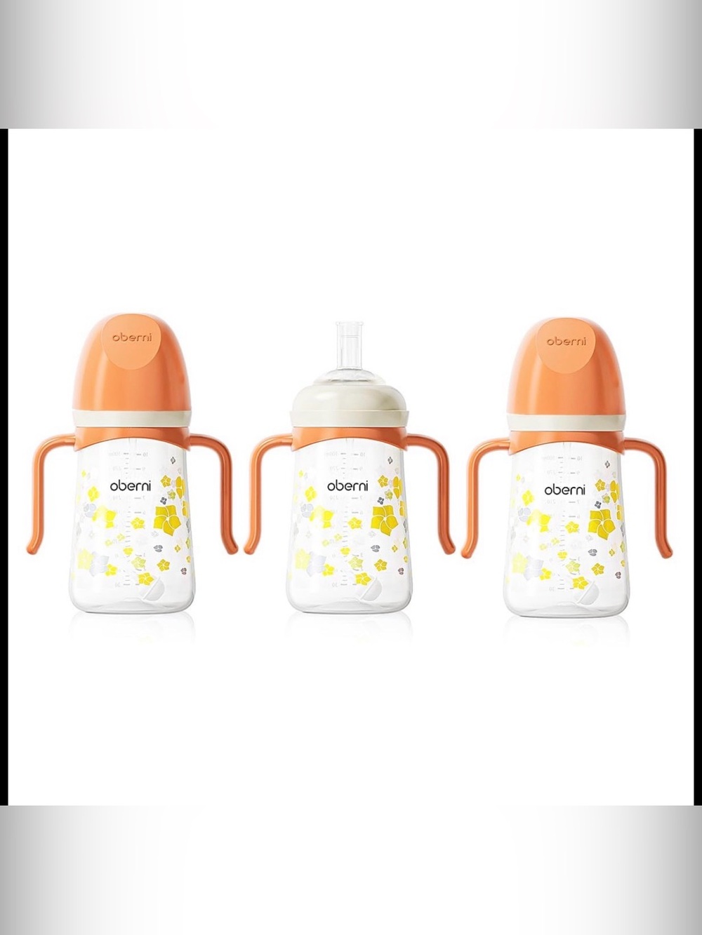 NIB Oberni Baby Sippy Cup Set | 3-in-1 Training Cups with Handles | BPA-Free